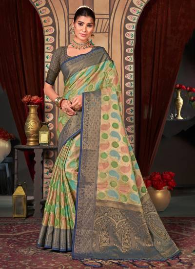 Amisha Kota By Sangam Organza Wedding Saree Collection
